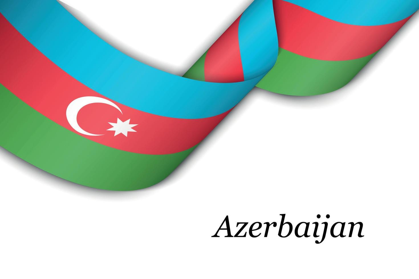 schwenkendes band oder banner mit flagge aserbaidschans vektor