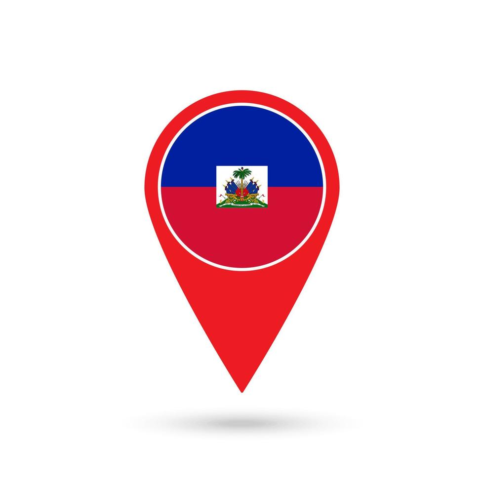 kartpekare med land haiti. haiti flagga. vektor illustration.