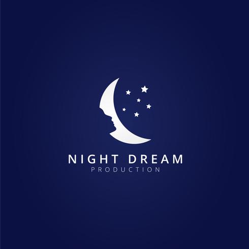 Night Dream Moon Logo Vorlage vektor