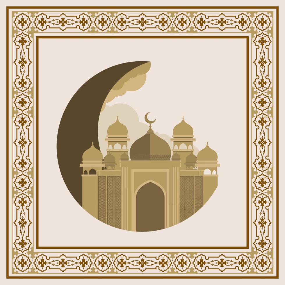 ramadan kareem illustration grußbanner. Social-Media-Banner, Illustrationen, Moscheen und Ornamente. vektor