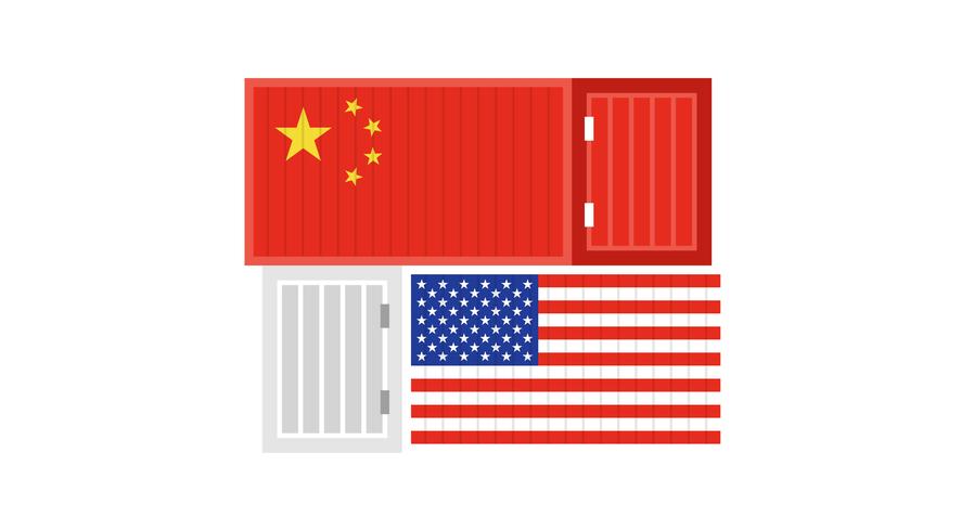 Handelskrig om Kina och USAs vektorillustration vektor