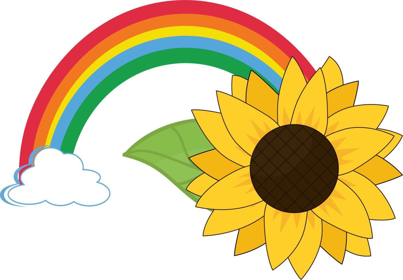 Sonnenblume und Regenbogen vektor