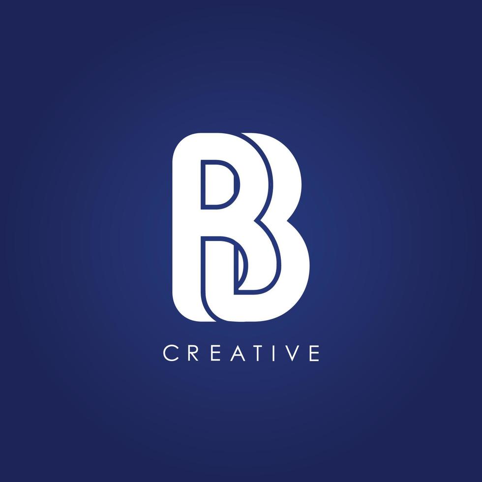 doppeltes bb-Logo. das design besteht aus nur einer durchgehenden linie, die sich zu einer bb-form zusammenfügt. einfach, elegant und sehr gebrandmarkt. vektor