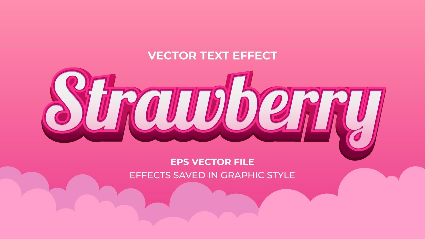 vektor text effekt. söt jordgubbstext