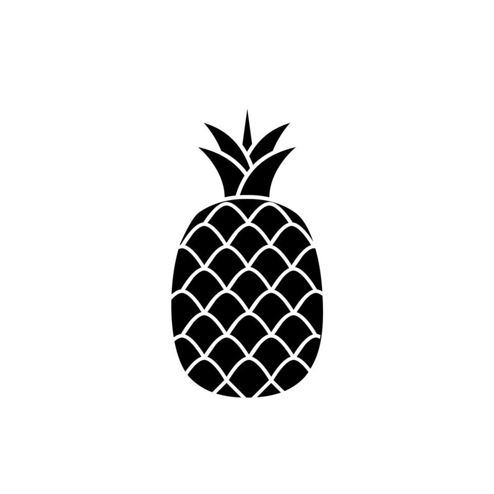 siluett ikon av ananas. ananas ikon vektor