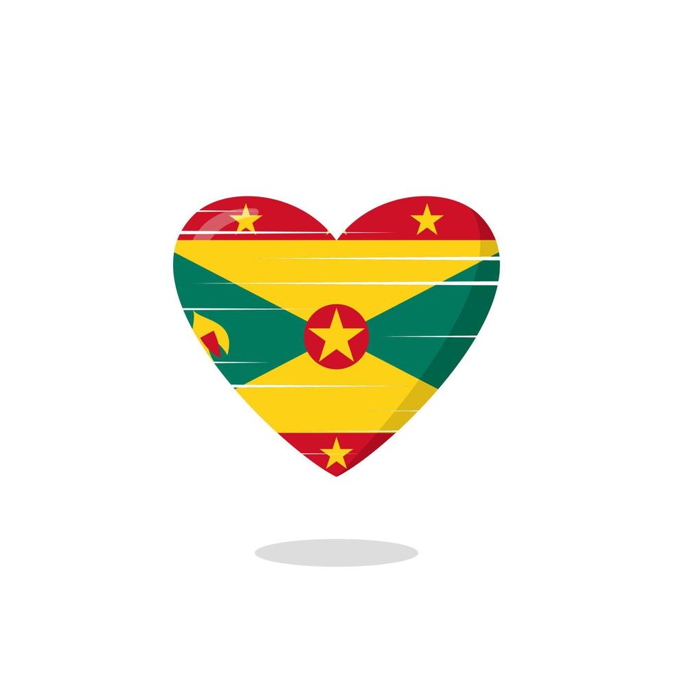 Grenada-Flagge geformte Liebesillustration vektor