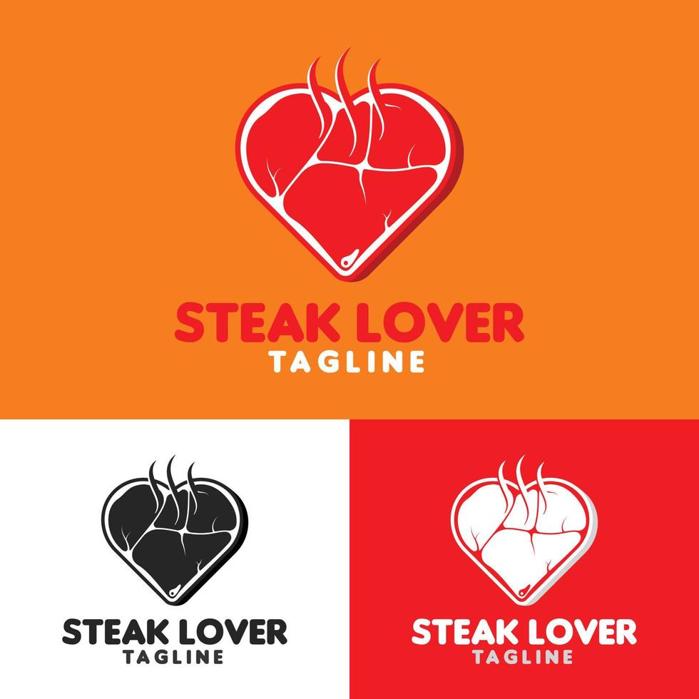 steak lover logotyp vektor