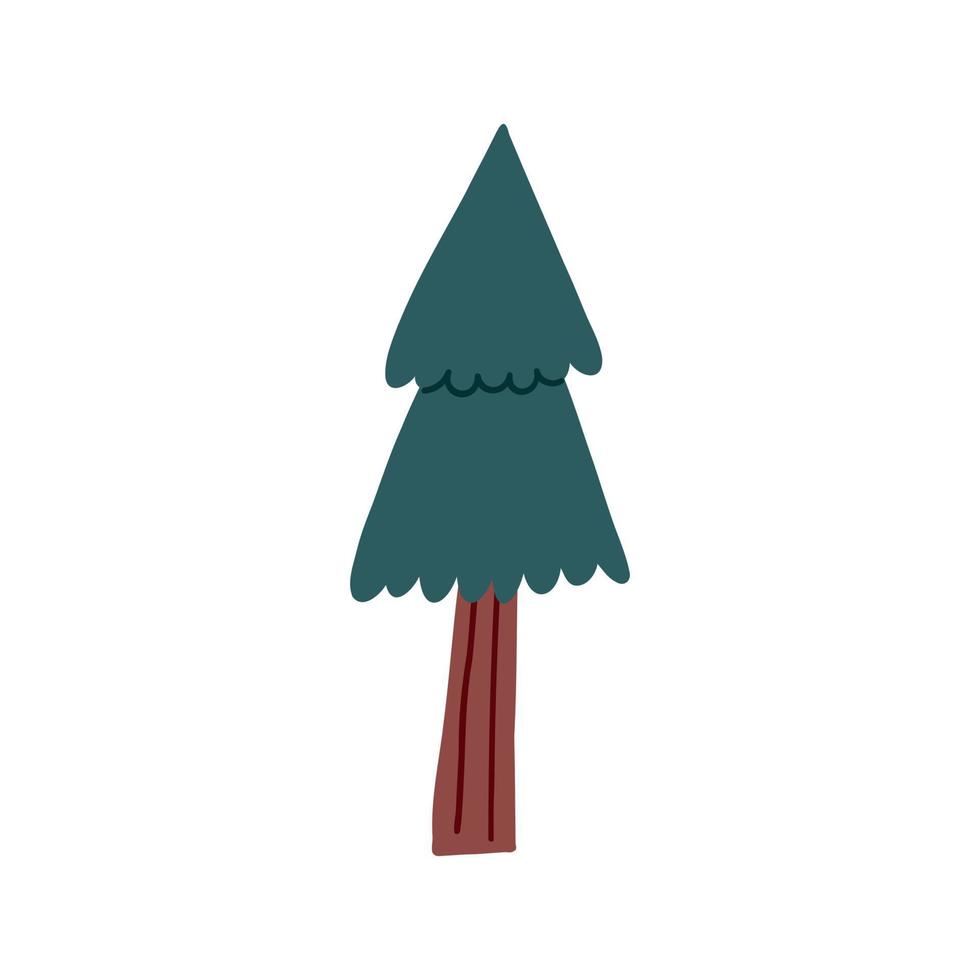 grüne weihnachtsbaumkarikatur vektor