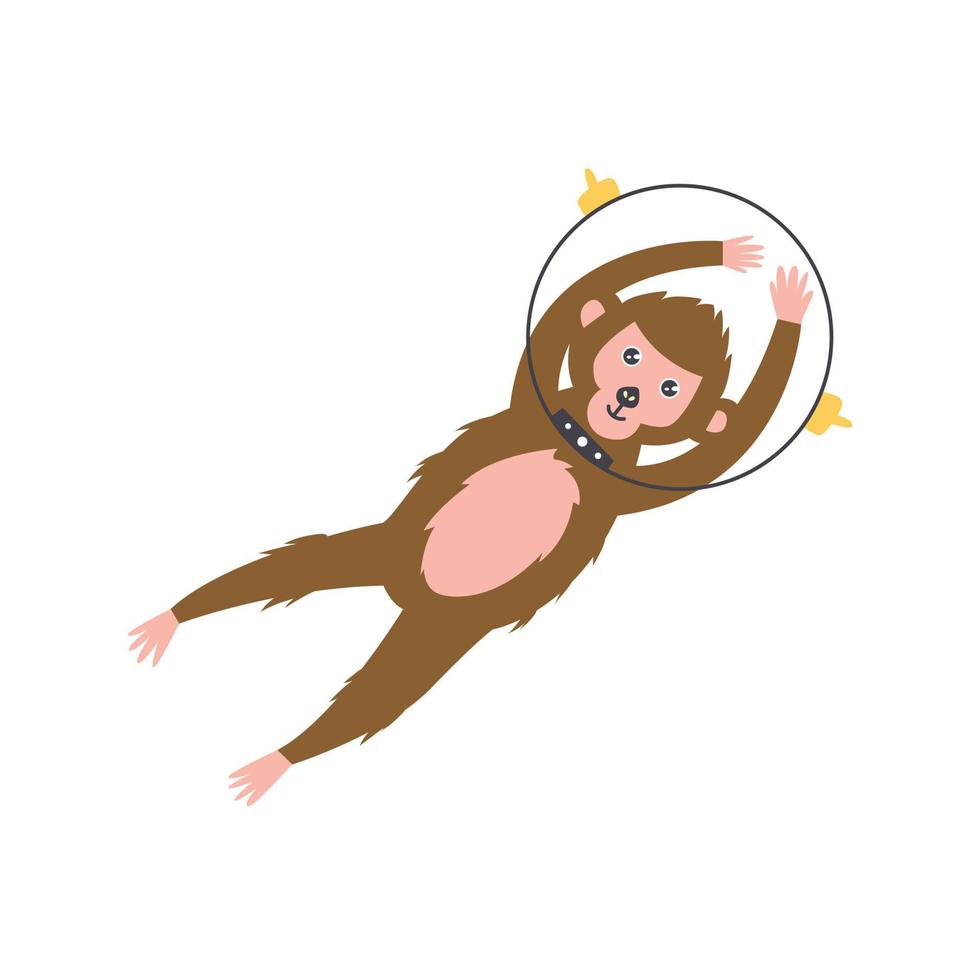 Astronauten-Affen-Doodle vektor
