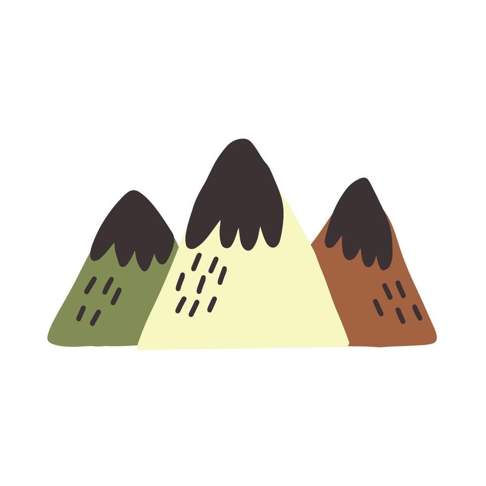 tre berg doodle vektor
