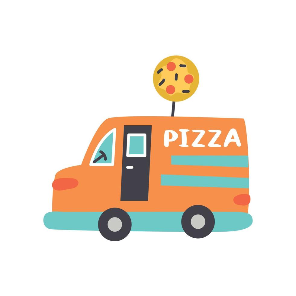 Vektor-Cartoon-Transport-Pizza-Maschine vektor