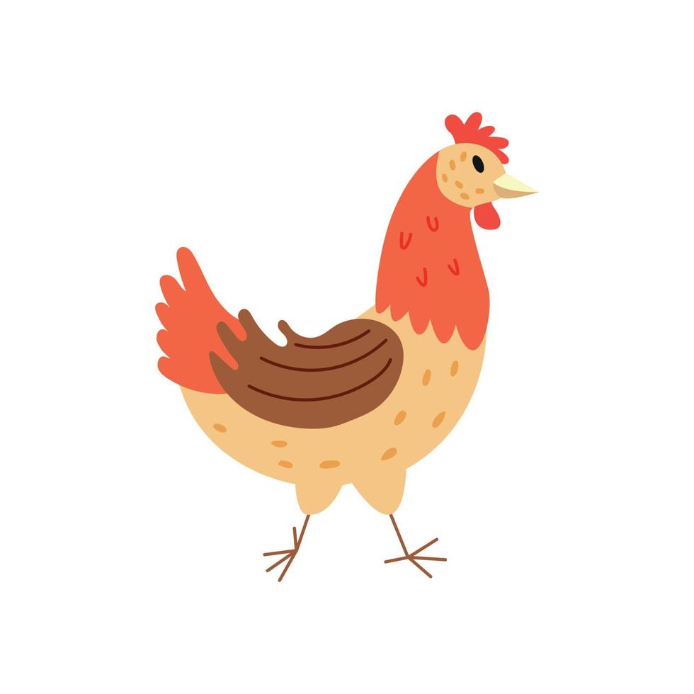 Hühnercharakter-Doodle vektor