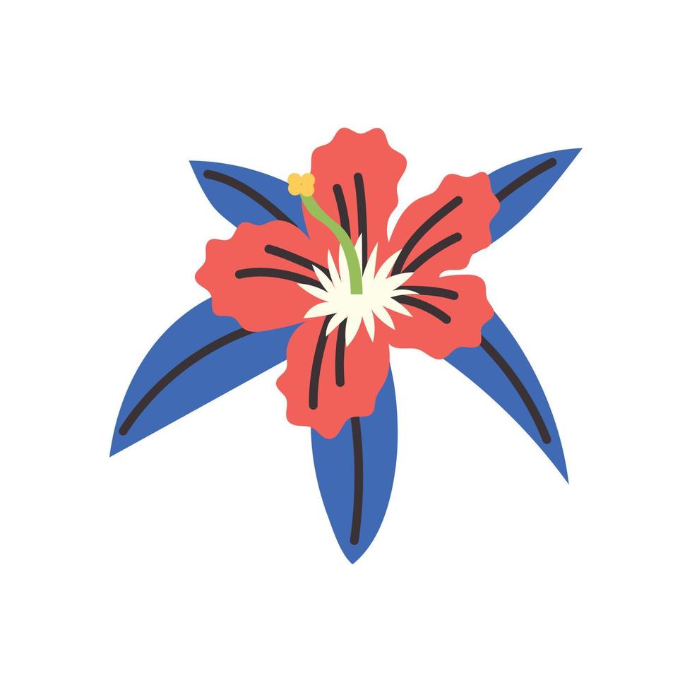 exotisk blomma doodle vektor