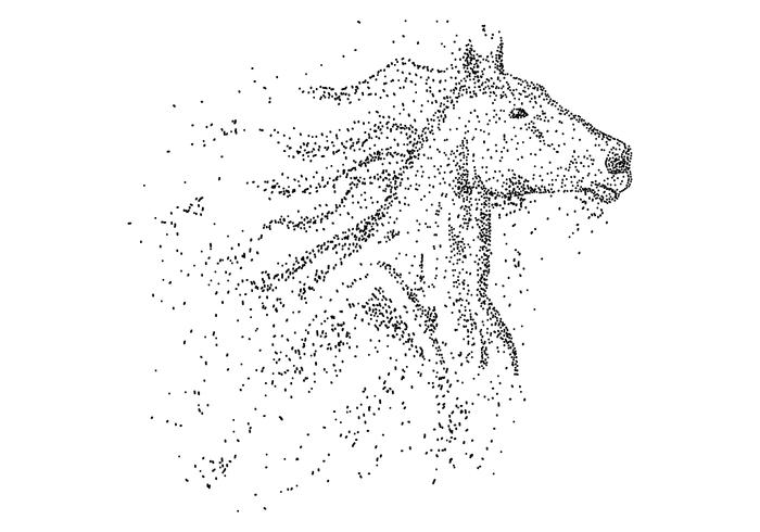 Pferdekopfpartikel-Vektorillustration vektor