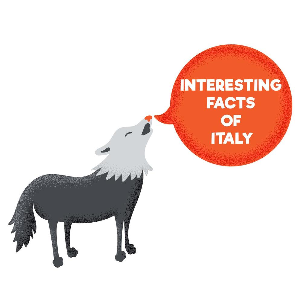 interessante fakten italien tier wolf symbol. touristenziele italien vektor