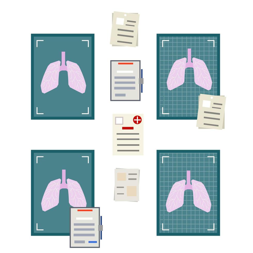 medicinska tester och diagnos. problem med andning och lungor. vektor