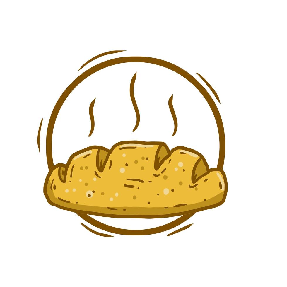 Logo von Brot. Satz Brote. Emblem der Bäckerei. braune gebratene Kruste. vektor