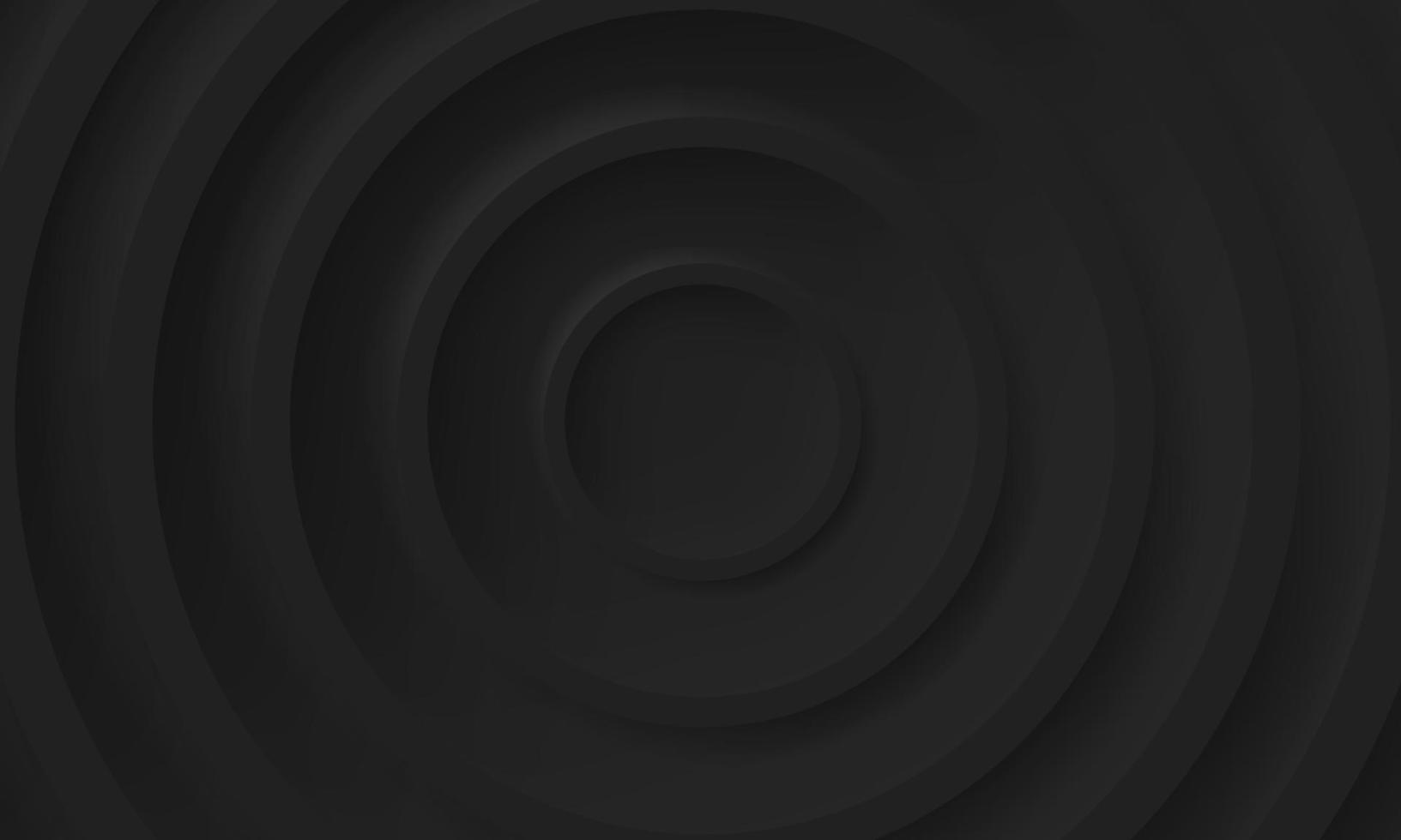 svart futuristisk cirkelbakgrund i neumorfismstil. geometriska runda tomma mönster. blank koncentrisk minimalism omslag. abstrakt cirkulär modern tapetdesign. vektor illustration.