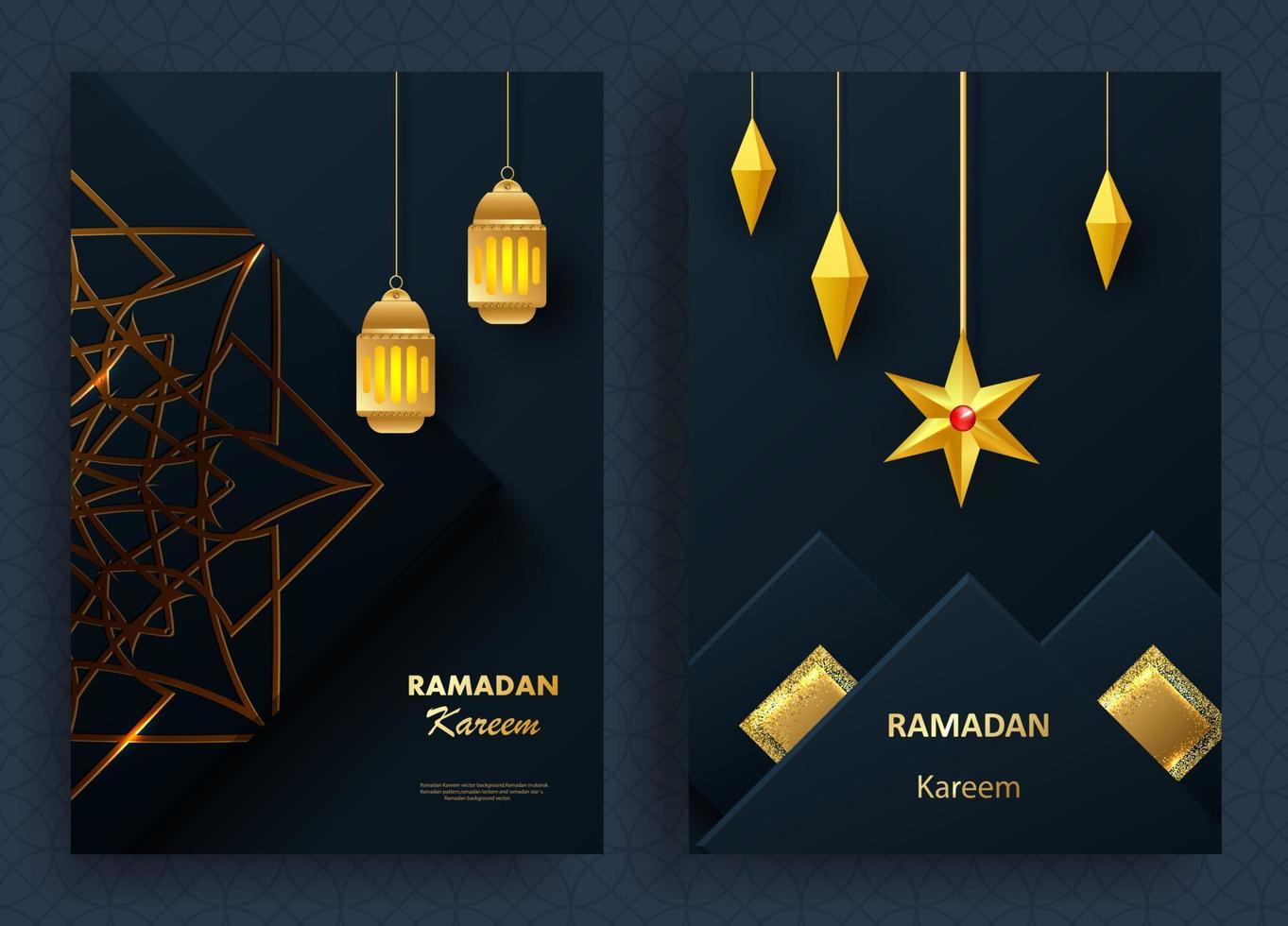 kreativ modern design med geometriska arabiska guldmönster på texturerad bakgrund. islamisk helgdag ramadan kareem. gratulationskort eller banner. vektor