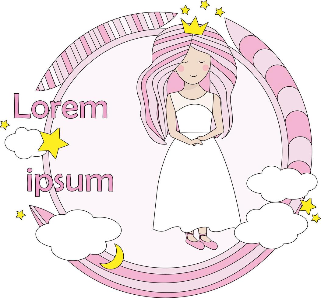 Babymädchen in einem Kleid iillustration vektor