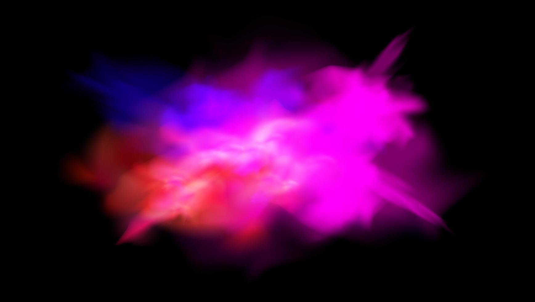 färgglada pulver explosion effekt på svart bakgrund vektor