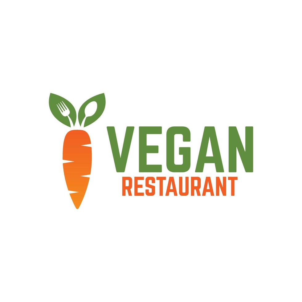 veganer Restaurant-Logo-Vektor auf weißem Hintergrund vektor