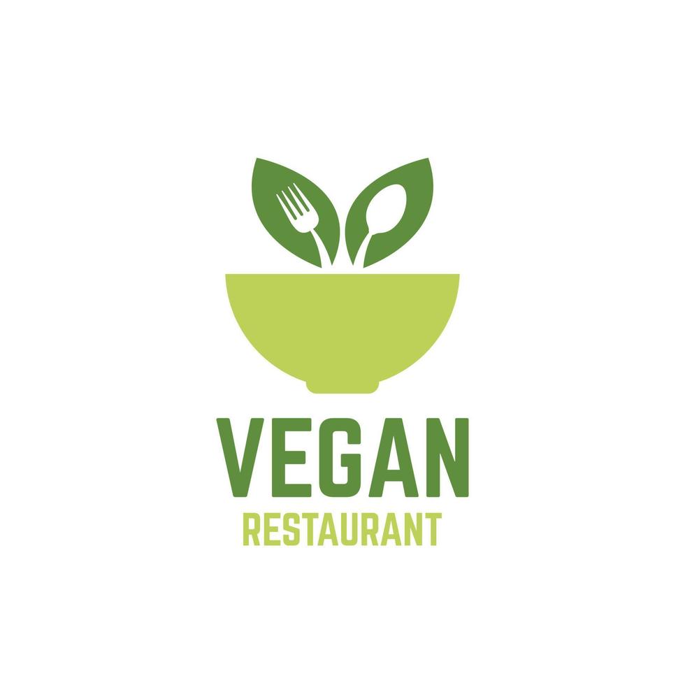 veganer Restaurant-Logo-Vektor auf weißem Hintergrund vektor