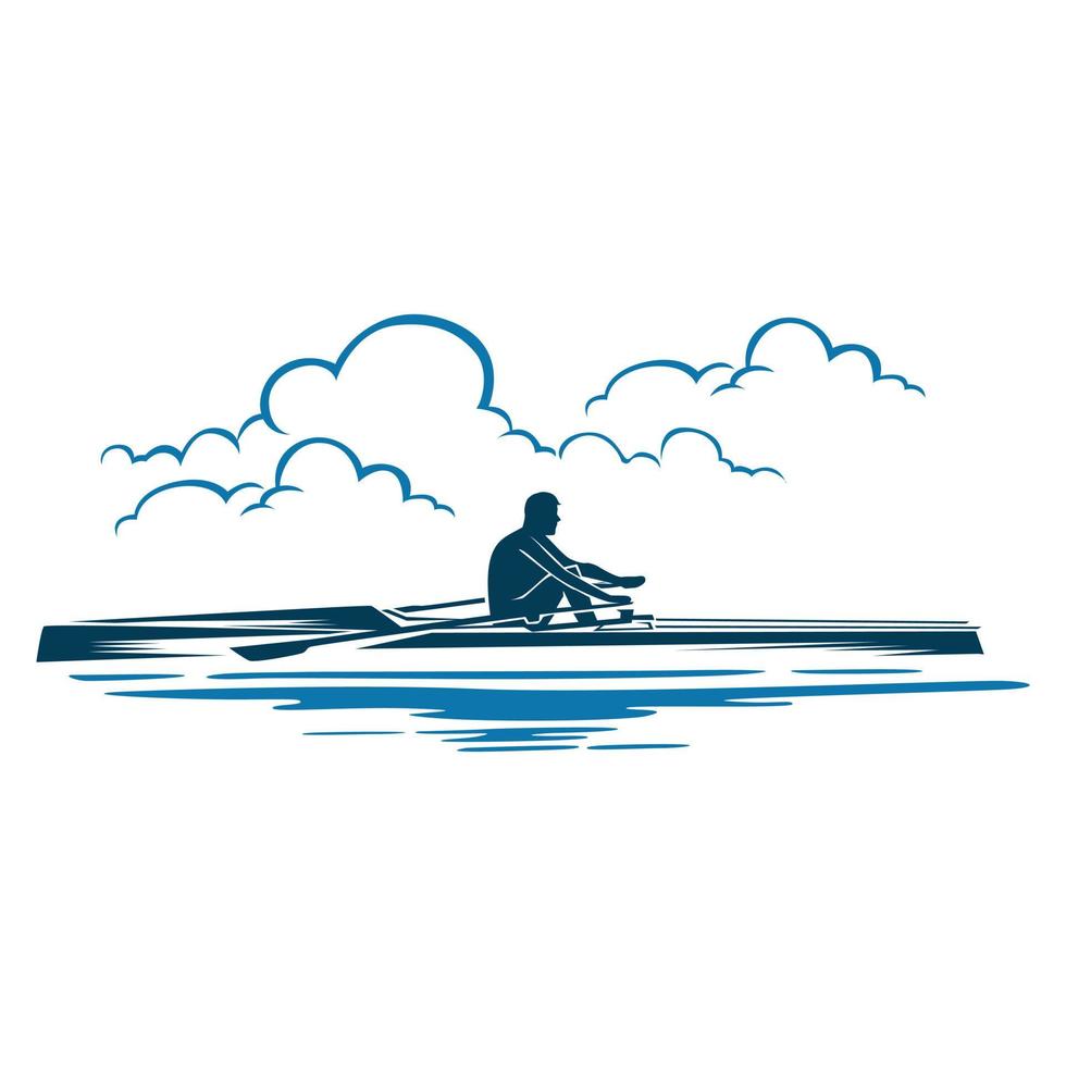 vektor logotyp illustration av en roddare i havet