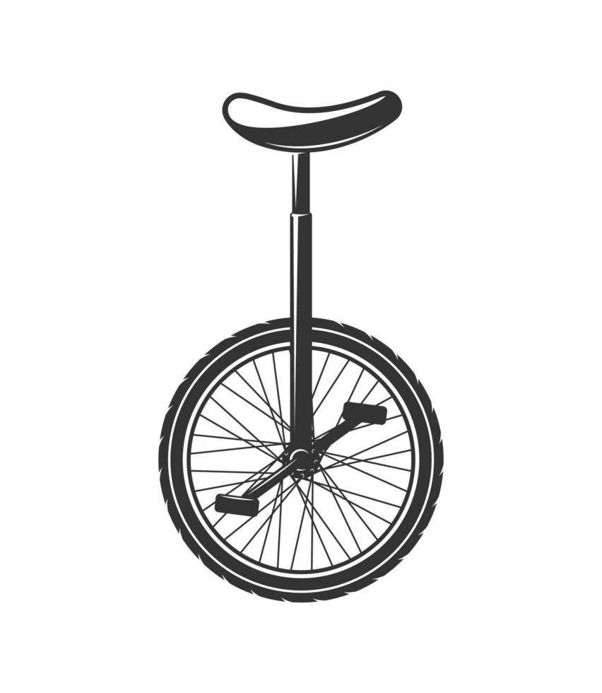 cirkus enhjuling cykel isolerad på vit bakgrund vektor