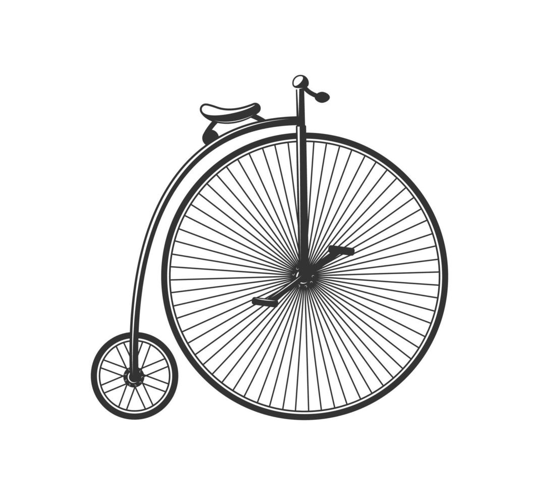 vintage cykel siluett isolerad på vit bakgrund vektor