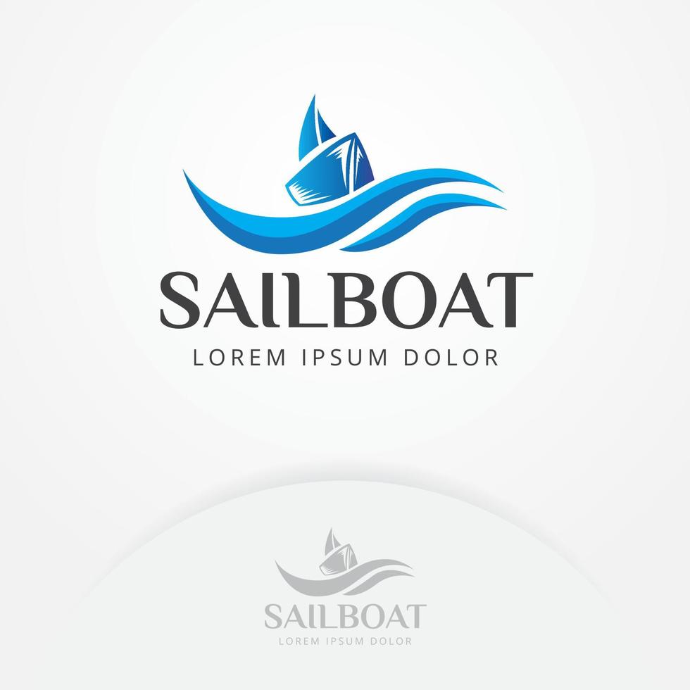 Segelboot-Logo-Design vektor