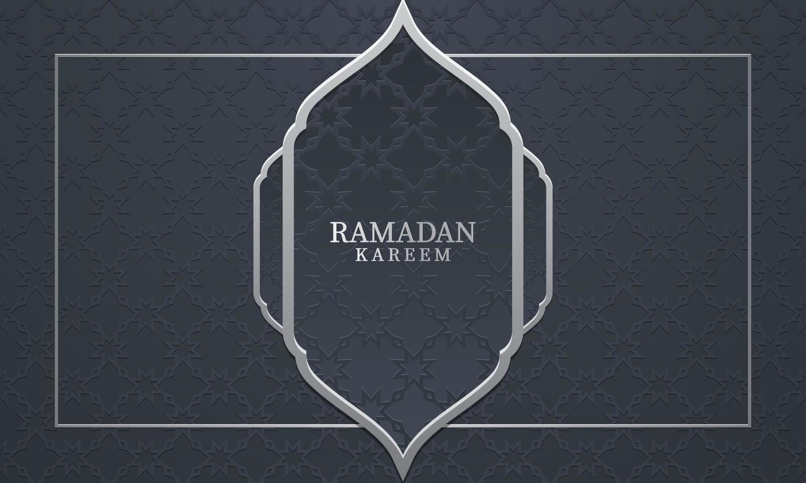 vektorgrafik av ramadan kareem med grå mönsterbakgrund. passar för gratulationskort, tapeter och annan ramadan bakgrund. vektor