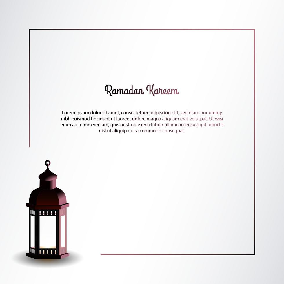 Vektorgrafik von Ramadan Kareem mit Laterne und weißem Hintergrund. geeignet für Grußkarten, Tapeten und andere. vektor