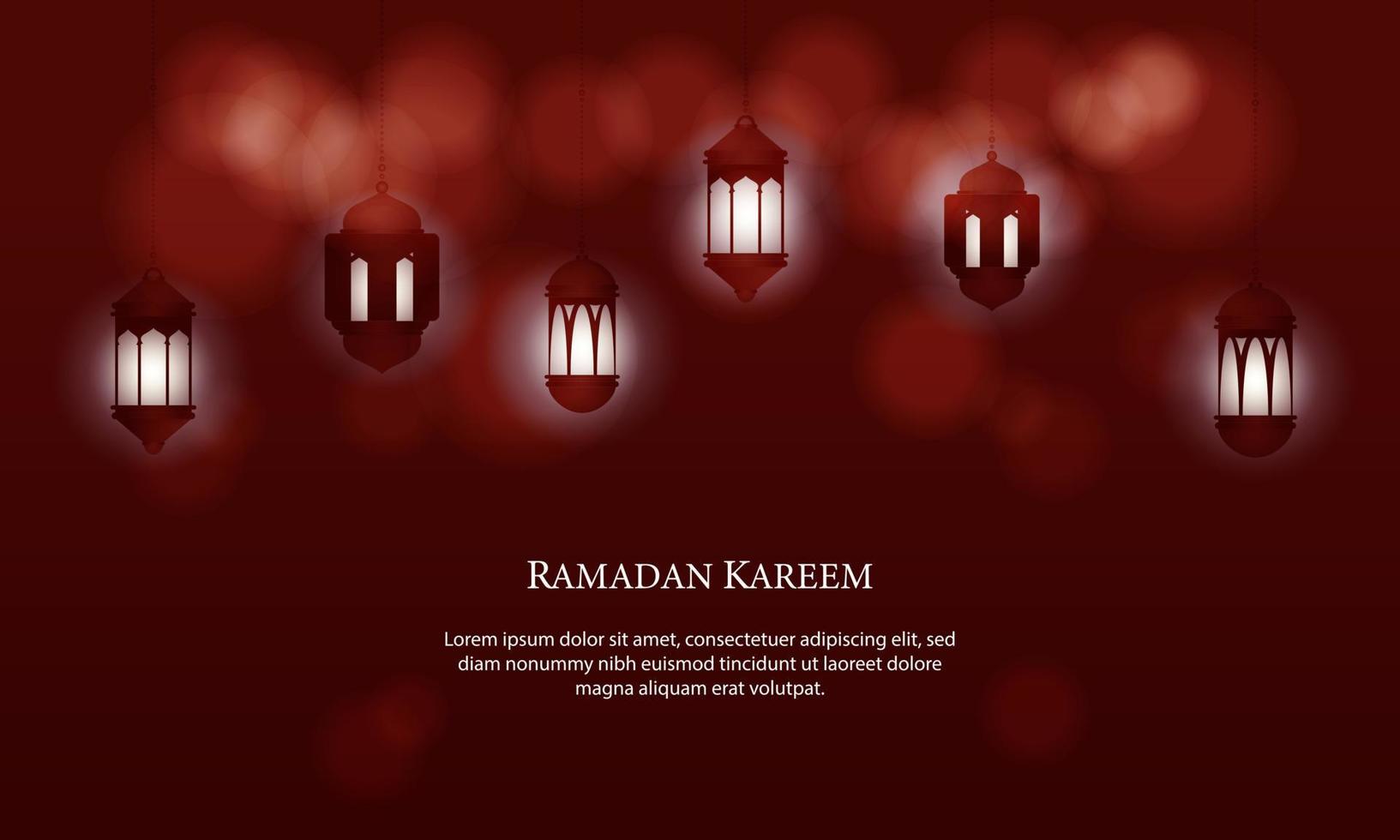 Vektorgrafik von Ramadan Kareem mit roter Laterne. geeignet für Grußkarten, Tapeten und andere. vektor