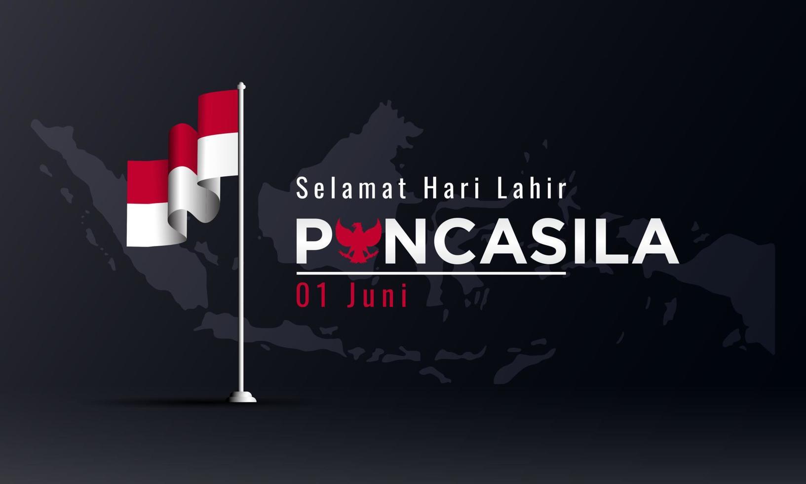 indonesischer feiertag pancasila tag illustration. vektor