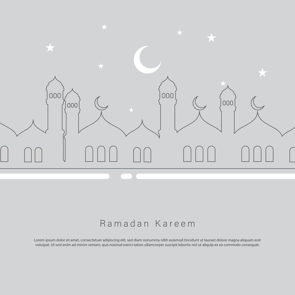 vektorgrafik av ramadan kareem med nattskanna bakgrund. vektor illustration.