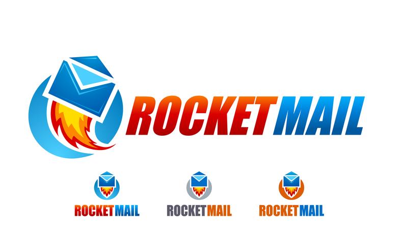 Rocket Mail-logotyp vektor