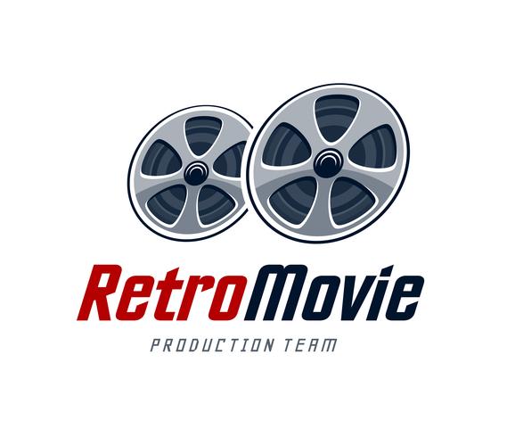 Retro filmlogotyp vektor