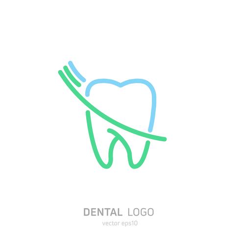 Dental Clinic logotyp. Läker tänder ikonen. Tandläkarkontor. Vector platt illustraton