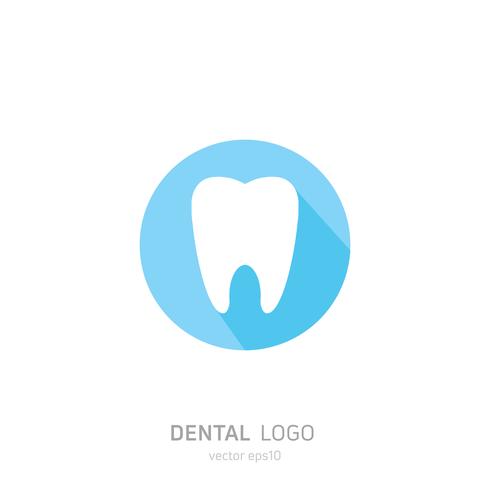 Dental Clinic logotyp. Läker tänder ikonen. Tandläkarkontor. Vector platt illustraton