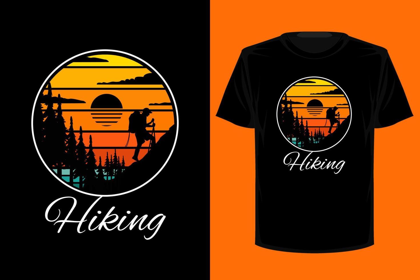 vandring retro vintage t-shirt design vektor