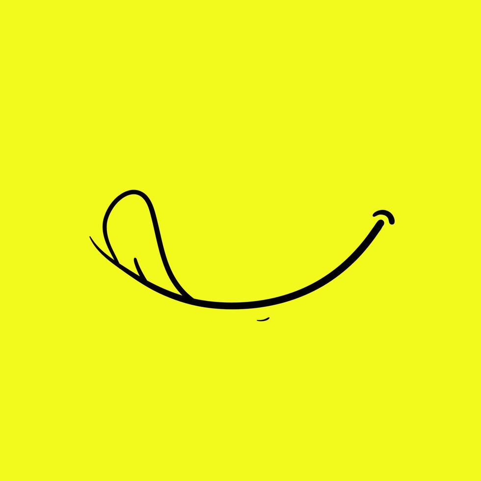 handgezeichnetes leckeres gesicht zunge lächeln leckeres symbol logo vektor