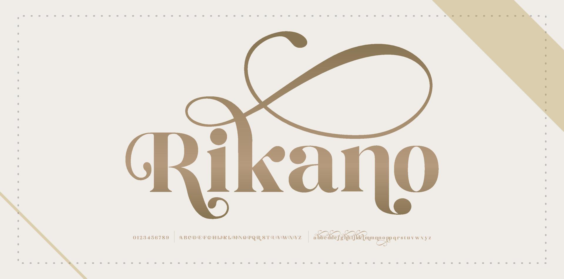 typografi lyx klassiska dekorativa bröllop vintage retro koncept bokstäver teckensnitt och nummer. eleganta alfabetsbokstäver serif-teckensnitt. vektor illustration