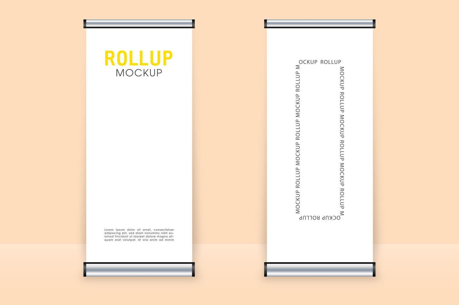 realistisches vertikales 3d-rollup-bannerständer-vorlagendesign. realistische werbebanner. vektor