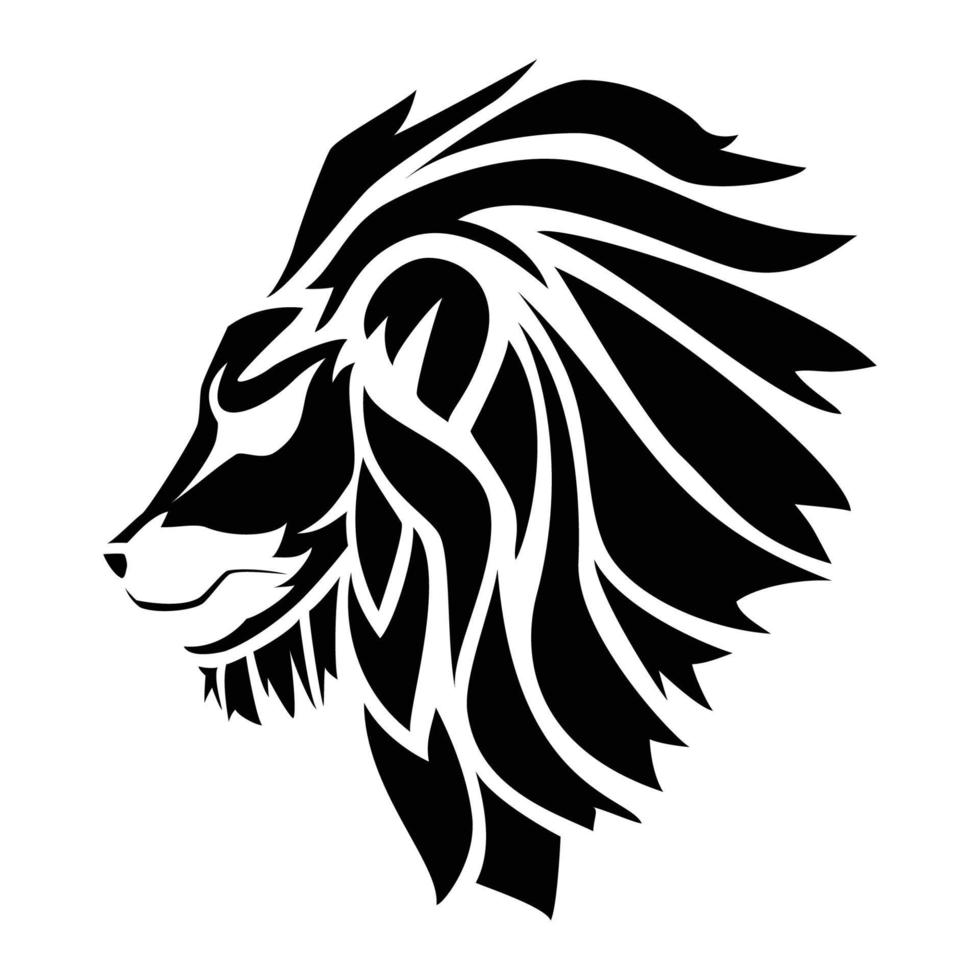 lejonhuvud ikon logotyp vektor