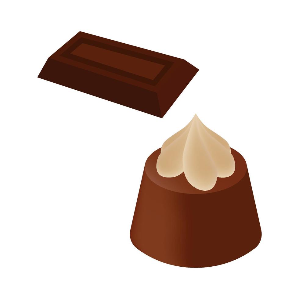 chokladkaka och snacks tecknad konstillustration vektor