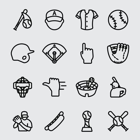 Baseball Liniensymbol vektor