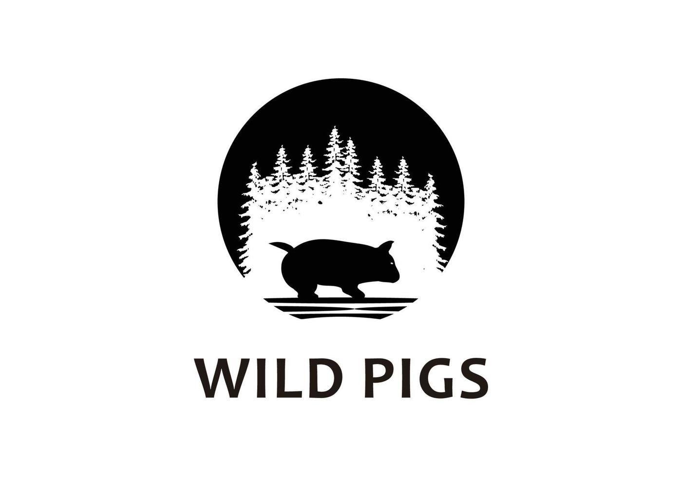 Wildschwein-Logo-Symbol-Silhouette vektor