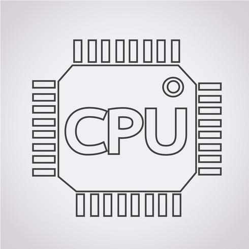 CPU-Symbol Symbol Zeichen vektor