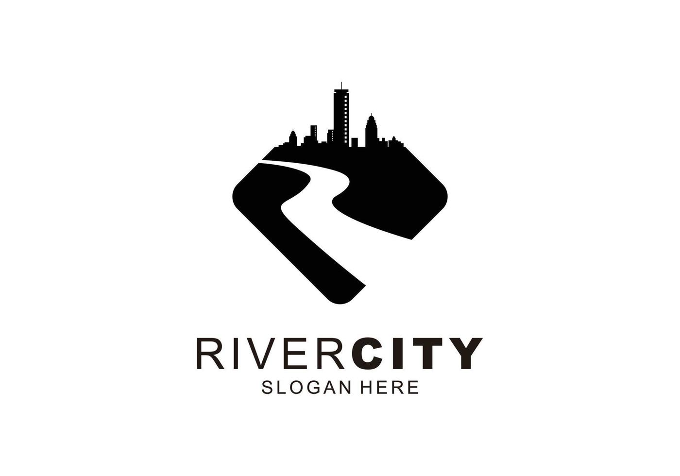 Vorlage für das Logo der Flussstadt vektor